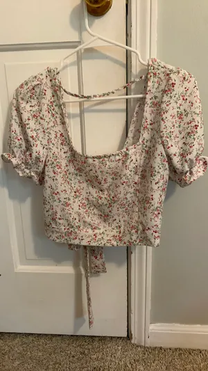 Tie Back Floral Shirt Multi Size M thumbnail 1