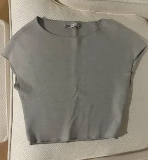 Zara Grey Crop Tee  thumbnail 1
