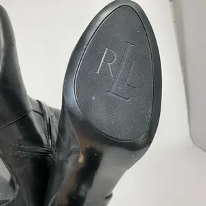 Lauren Ralph Lauren Womens Leather Saida Ankle Boots Booties Buckle Black Sz 10B thumbnail 8