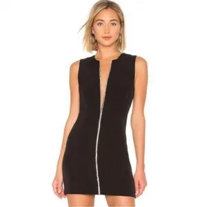 NEW NBD Phineas Rhinestone Plunge Mini Dress in Black Size XXS thumbnail 2