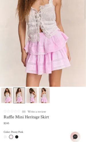 Love Shack Fancy Ruffle Mini Heritage Skirt thumbnail 2