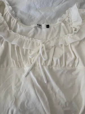 Off the shoulder white ruffle top thumbnail 2
