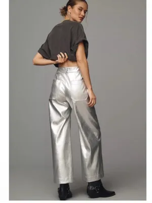 Anthropologie Maeve Ettie High Rise Crop Wide Leg Pants size 28 NEW thumbnail 2