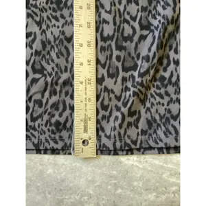 Halara NWOT Leopard Print Maxi Skirt Gray Black Elastic Waist Side Slit Size M thumbnail 4