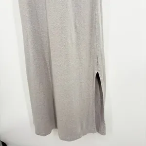Outerknown Neptune Tee Shirt Maxi Dress Women Gray L Gray Hemp Tencel Side Slit thumbnail 5