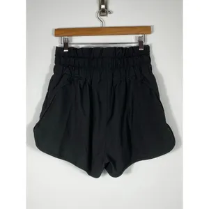 Women’s Black Athletic Running Shorts with Built-In Liner Zip Pockets Size L thumbnail 2