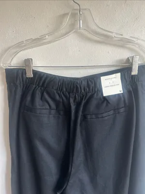 Banana Republic Hayden Wide Leg Linen Blend Black Pants Size Medium NWT thumbnail 7