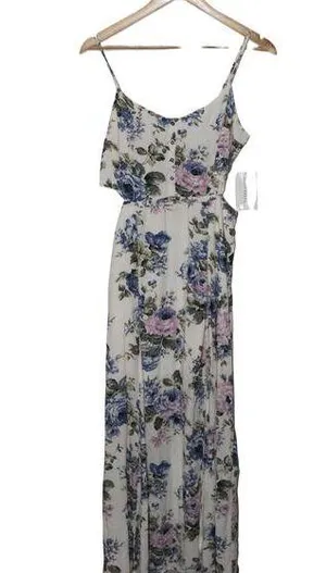 Womens Abercrombie & Fitch White Floral Print Cut Out Maxi Dress Size Medium thumbnail 1