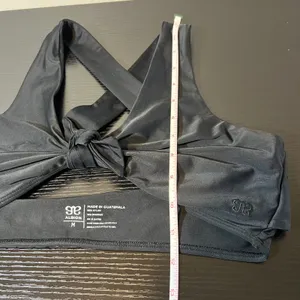 Albion Fit Black Front Tie Cross Back Bikini Top Size Medium Swimwear thumbnail 7