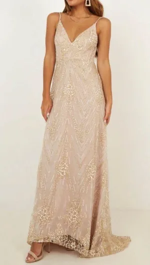 Showpo DRESS IN PINK AND GOLD SPARKLE thumbnail 3