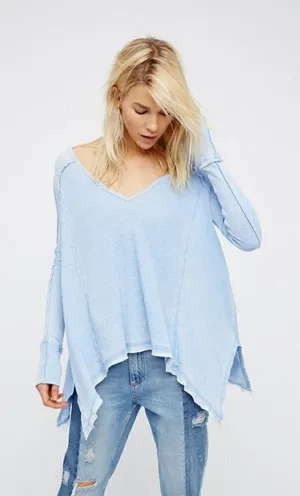 Free People Light Blue Pacific Thermal Long Sleeve S‎ thumbnail 1