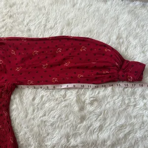 Free People Dress Two Faces Mini Ruched Bodice Long Sleeve Boho Ruby Red S thumbnail 13