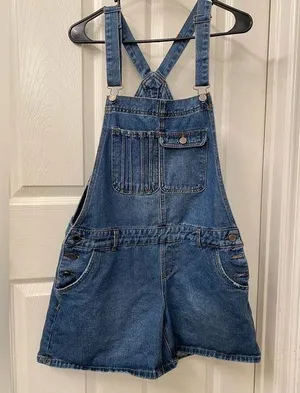 Boom Boom Jeans Women’s Blue Denim Overalls size large thumbnail 1