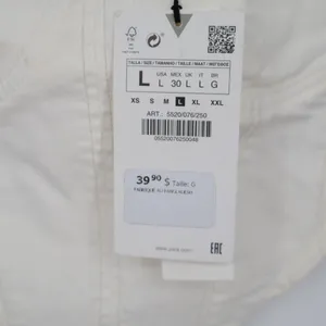 Zara Corset Top Womens Large White Denim Cotton Stretch Back Zip Wide Strap thumbnail 6