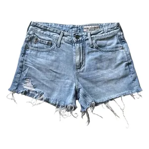 AG Adriano Goldschmied Hailey Cut-Off Denim Shorts Light Wash Blue Distressed 25 thumbnail 2
