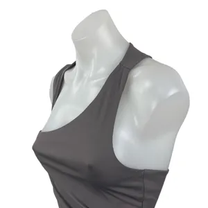 Commense Gray Ruched Sleeveless Asymmetrical Neck Cut Out Crop Cami Tank Top S thumbnail 2