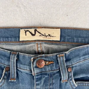 Manhattan Blues‎ Tribeca Distressed Denim Bootcut Jean Blue Size 8 thumbnail 4