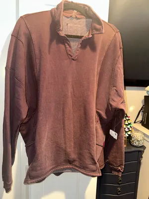 NWT FREE PEOPLE Work It Out Pullover - Black Walnut thumbnail 12