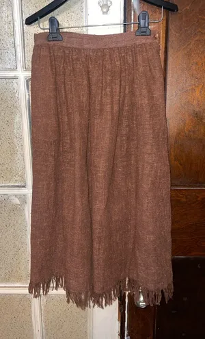 Susan Burrowes Brown Fringe Hem Women's Skirt - Size 6 thumbnail 1