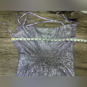 Anthropologie Ranna Gill lavender Sequin Jumpsuit‎ size medium NWT thumbnail 6