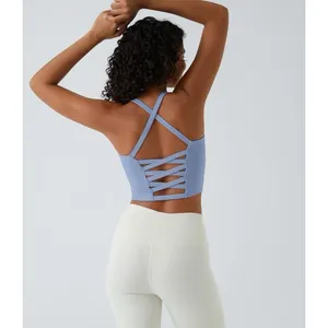 Halara Crisscross Backless Built In Bra Tank Top Serenity Size XS thumbnail 9