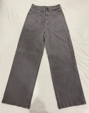 Just Black Denim Jeans High Rise Wide Leg Gray Denim 27 thumbnail 1