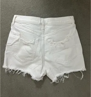 Abercrombie White High-Rise Shorts Denim thumbnail 2