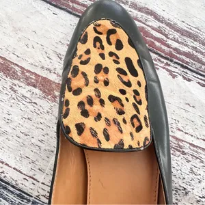 J. Crew Leopard Print Black Loafers thumbnail 6