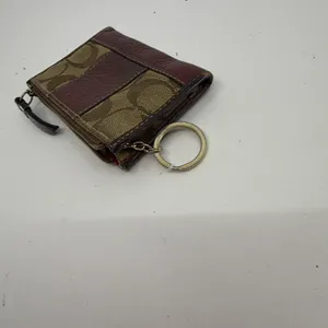 Coach Mini Skinny Brown Signature C Canvas & Leather Coin Ca thumbnail 6