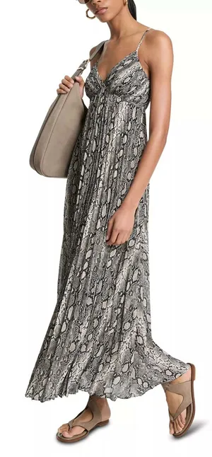 Michael Kors Maxi Pleat Slip Dress Size XS thumbnail 1