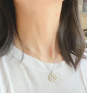 Handmade fully stainless steel spiral swirl uzumaki funky boho grunge style necklace🌀 thumbnail 8