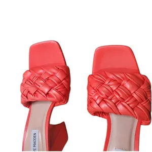 Steve Madden Leilani Red Block‎ Heel Woven Mule Size: 8.5 thumbnail 3