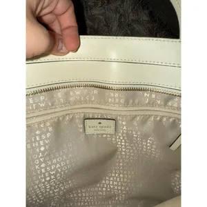 Kate Spade Cream White Bow Zipper Tote Bag thumbnail 6