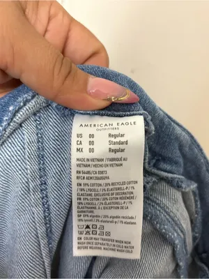 American Eagle Super High Rise Baggy Wide Leg Jeans Womens 00 Light Wash thumbnail 12