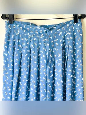 Sezane Alicia Midi Skirt Blue Floral US 10 NWT‎ thumbnail 5