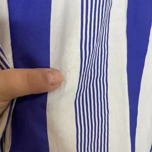 J Crew Button Front Cotton Poplin Tunic Popover Blouse Blue White Stripe Size S thumbnail 2