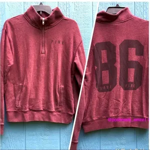 VS Pink 1/4 Zip Pullover Sweater 86 Logo Top S v6x thumbnail 2