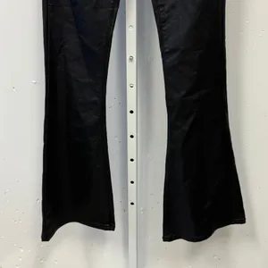 Edikted Coated High Rise Flare Jeans Waxed Denim Pants Size Medium Black Stretch thumbnail 4
