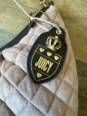 NWT Juicy Couture Blush Pink Quilted Velour Hobo Shoulder Bag Y2K thumbnail 3