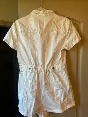 ZARA White Utility Romper thumbnail 3