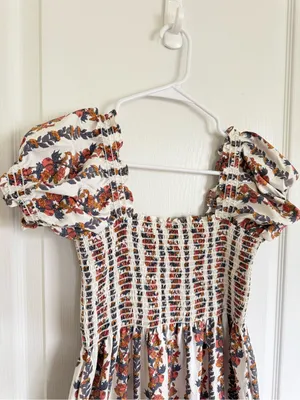 Tuckernuck OPT Daphne Vine Orange Smocked MIDI Dress thumbnail 6