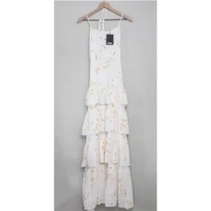 NWT Reformation Foxglove Tiered Ruffle Maxi Dress 2 Opium Floral Georgette thumbnail 5