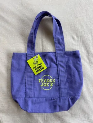 💚💜Limited Edition Trader Joe’s Trick-or-Treat Mini Canvas Tote thumbnail 1