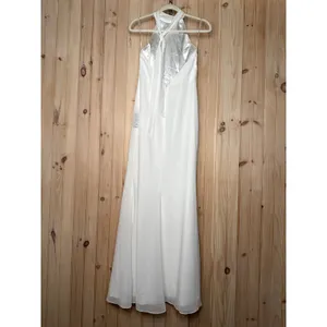 NWT Lulus Captured Your Heart White Halter Maxi Dress Wedding Bride Bridal Sze M thumbnail 7