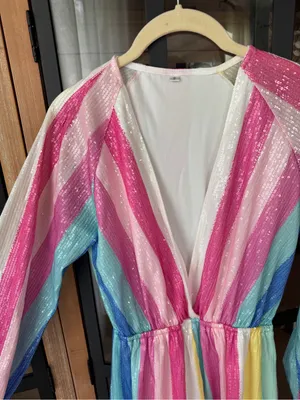 Amazon Sequined romper lover taylor swift unicorn pastel striped rainbow Gabrielle thumbnail 6