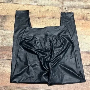 Offline by Aerie NEW Women's Black Faux Leather Pull-On Leggings Sz L Moto Biker thumbnail 6