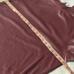 Anthropologie Krisha Mauve Velvet Mock Neck Short Sleeve Top Size Large thumbnail 10