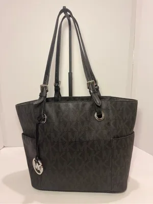 Michael Michael Kors Jet Set Signature Large Pocket Tote – Black / Charcoal thumbnail 14