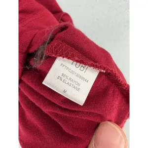Tobi Womens Crop Top Burgundy Mock‎ Neck Sleeveless Stretch Knit M thumbnail 5