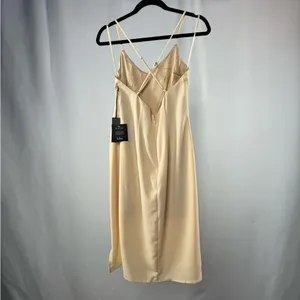 NWT Lulus Making Eyes At You Midi Dress‎ in Beige Size Medium thumbnail 6